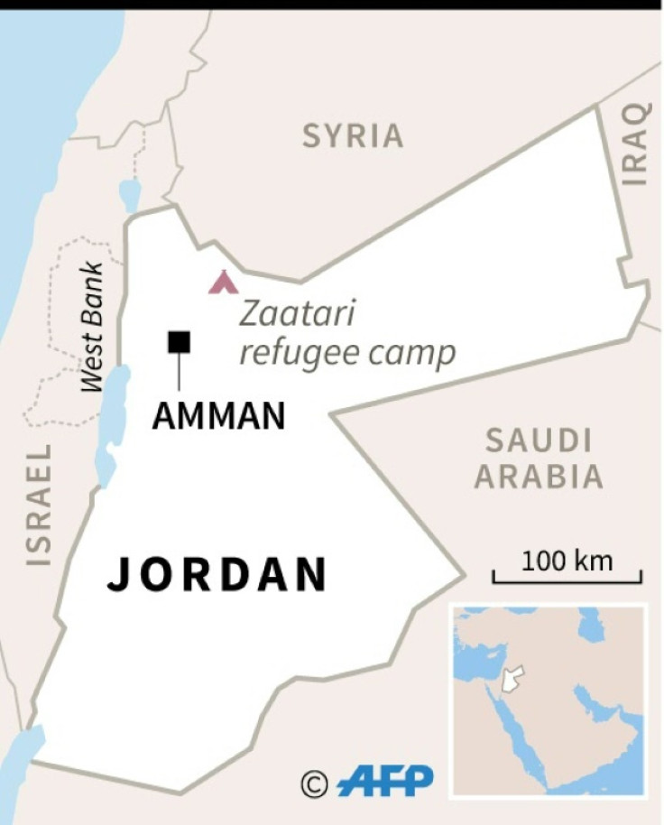 Mapa de localización del campo de refugiados de Zaatari en Jordania,