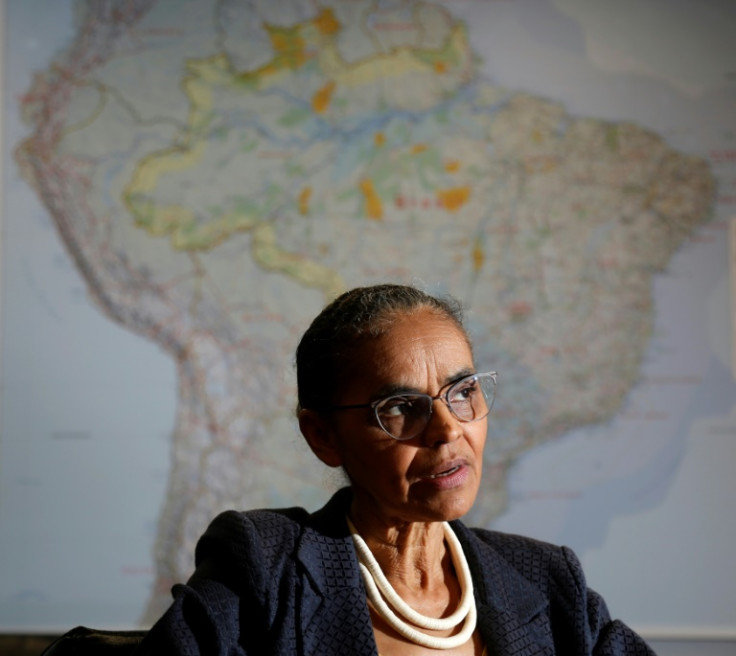 La ministra de Medio Ambiente de Brasil, Marina Silva, hablando con la AFP desde su oficina en Brasilia.