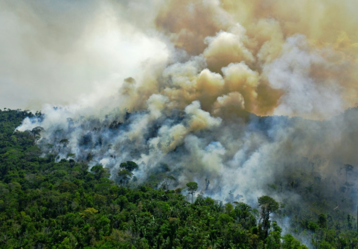 Una vista aérea de un incendio forestal en el estado brasileño de Pará en agosto de 2020