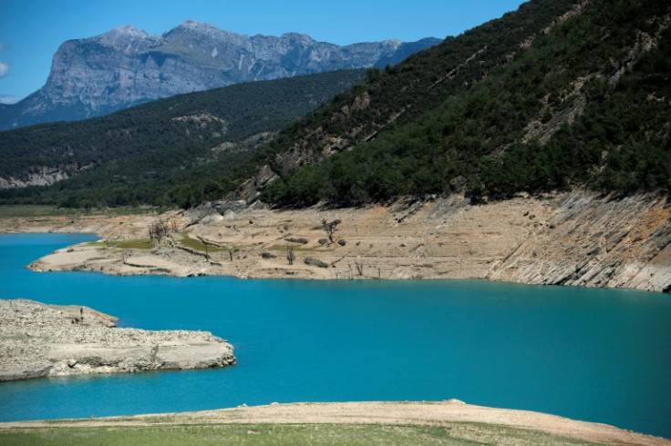 El embalse de Mediano fotografiado a fines de julio, a poco más del 25 por ciento de su capacidad.